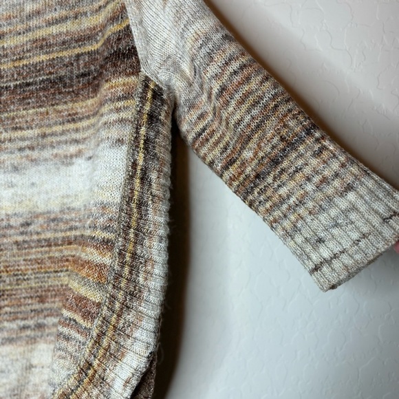 Ponsesa Sz L Striped Cowl Neck Knit Sweater Circle Hem Multi Womens - Picture 2 of 6